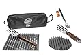 GrillGrate Ultimate Camp Grilling Gift Set - (3) 13.75" Panels, Skillet Grate, Grate Tong, Grate Valley Brush,Carrying Bag
