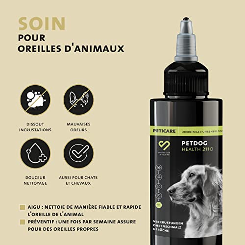 Bio Nettoyant Oreilles de Chiens & Chats - Nettoyage avec des Gouttes Auriculaires, Éliminé Odeurs, Détache Incrustations, Produit de Soins - petAnimal Health 2110 – Image 3