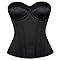 SHYMMUO Black Corset Tops for Women Satin Bustier Body Shaper Strapless Slimming Waist Cincher Gothic Vintage Lingerie Top Clubwear XS