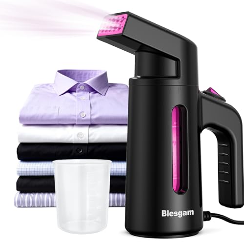 Blesgam Travel Steamer for Clothes, Dual-Row Steam, 25g/min Steam,Clothes Steamer Handheld,180ml Large Capacity,Fast 40s Heat-up Portable Steamer,700W Clothing Steamer For All Fabrics,120V Only(GY168)