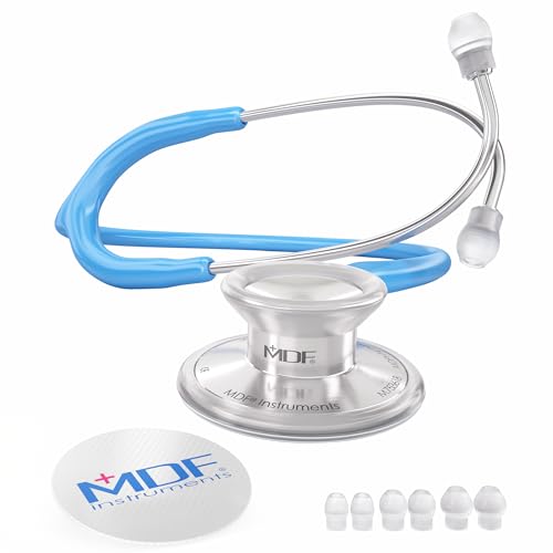 MDF Instruments Acoustica Leichtes Stethoskop für Ärzte Krankenschwestern Studenten häusliche Pflege Erwachsene Doppelkopf Hellblau MDF747XP14