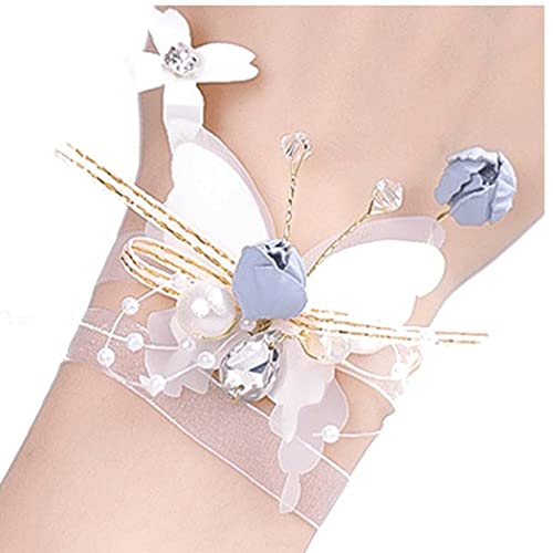 Mariée Poignet Fleur Demoiselle d'honneur Mariage Main Fleur avec Perles Décor Fleurs Artificielles Mariée Fille Bracelet pour Fête Bal Cover