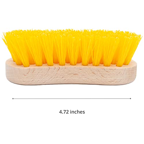 Image of Stiff Bristle Brush - Scrub Brush for Deep Cleaning, Hand Brush with Hard Bristles, Utility Nylon Brush for Indoor and Outdoor, Wooden Boot Hand Scrubber, Scrubbing Brush Heavy Duty (Pack of 2)