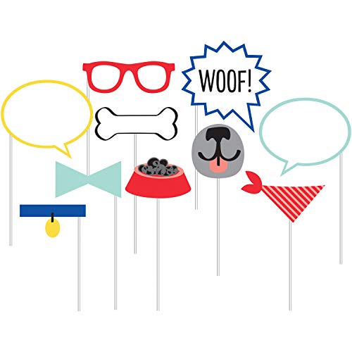 Dog Party Photo Booth Props, 10 Count