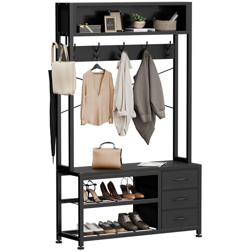 Buluri Garderobenständer mit Schuhablage, Garderobe mit...