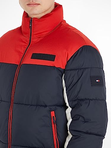 Tommy Hilfiger Herren Jacke Puffer Jacket Winterjacke, Mehrfarbig (Rwb Colourblock), XXL – Ansicht 3