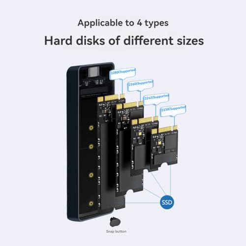 Carcasa SSD M.2 NVME con pantalla digital y adaptador USB C de alta velocidad 7