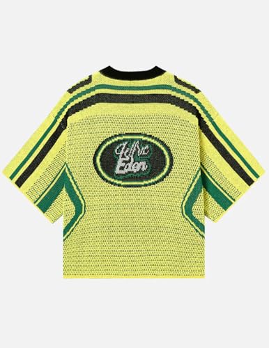 Aelfric Eden T Shirts Oversized Number Graphic Unisex Knit Stripe Tee Color Blocking Streetwear 2025 Trend Tops2