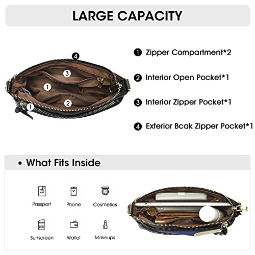 Kattee Leather Crossbody Bags for Women, Small Wristlet Purses for Women4