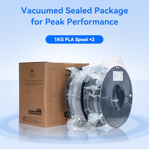 Image of Creality PLA Filament 1.75mm Bundle 2KG, High Precision + /-0.02mm 3D Printer Filament, Consistent Extrusion, Smooth Printing, 2 Pack 1KG Spool,Fits for Most FDM 3D Printers(White, Black)