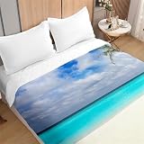 Odot Colcha Bouti Cama 90/135/150 Juvenil Infantil, Impresión Océano Acolchada Colchas Cubre Cama Individual o Matrimonio Multiusos Suave y Ligera Colcha Cama (230x260cm,Playa)