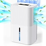 CEEFFELIAN Small Dehumidifiers for Bathroom,91 Oz Quiet Mini Dehumidifier for Bedroom, Closet, RV, Portable Dehumidifiers with Auto Shut Off & 7 LED Lights, Compact for Home