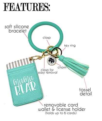 Best Gifts For Mom - Mama Bear Gift - Mom Keychain Wallet - Unique Silicone Bangle O-Ring Id Credit Card Wallets - Cute Gifts For Mother's Day, Birhday Present For Momma, Mommy From Daughter, Son #TOP2