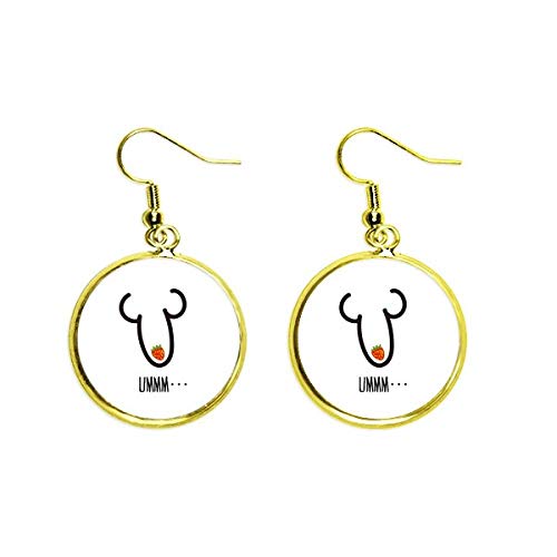 Pendientes de gota dorados y joyería para mujer con un original toque rojo fresa