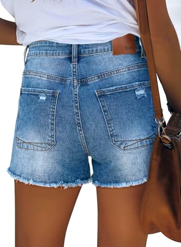 Image of CHICZONE Womens Mid-High Waisted Stretchy Denim Jean Shorts