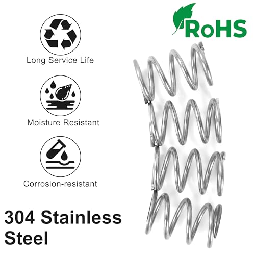 GUNGY Druckfeder Edelstahl Feder Druckfedern 30mm Drahtdurchmesser 2,3mm Außendurchmesser 20mm Länge 30mm Maximale Federkraft 13,5kg 4 Stück
