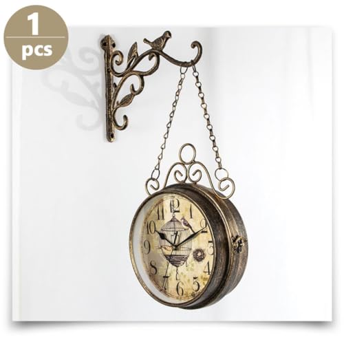 Horloge murale facile à installer en fer forgé et verre - 8