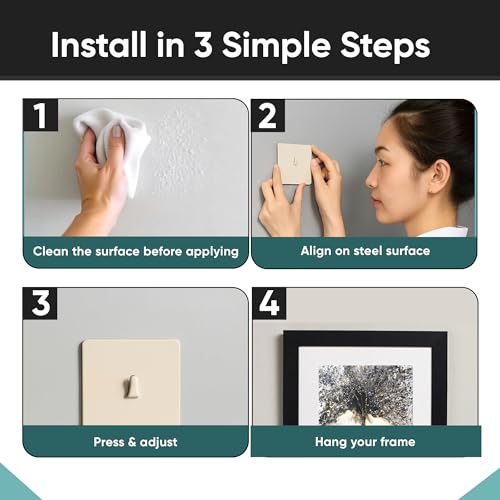 Image of Magnetic Aids Center Mount Picture Hanger, Multiple Capacities, Multiple Colors (Beige, 5LB)
