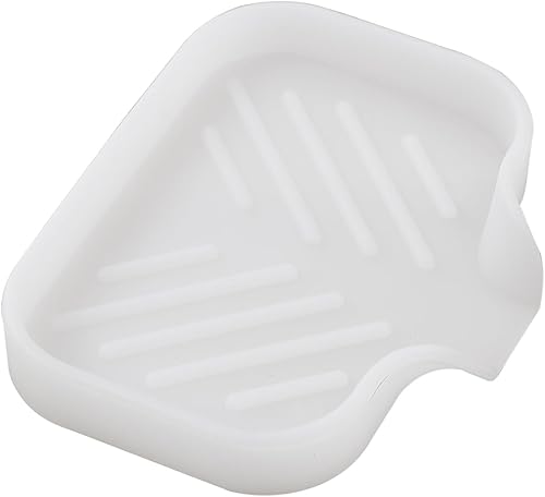 Vista 340 de Jaboneras de baño de silicona con boquilla de drenaje, organizador de fregadero de baño y cocina, soporte para esponja, bandeja de jabón para Gris