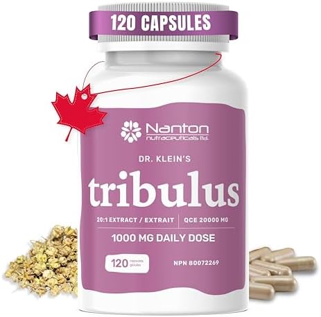 New! Dr. Klein's Tribulus Terrestris For Men. 20:1 Extract QCE 20,000mg Supplement. Supports Male Vitality, Endurance, Stamina, Energy, Performance & Urological Function. 1000 mg Daily Dose. 120 Capsules.
