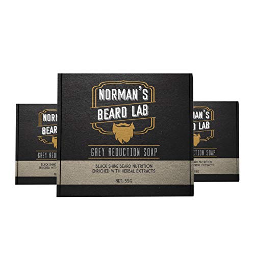 (3-Pack) The Official Brand, Norman's Beard Lab, Black Shine Beard Nutrition, Improves Beard Growth, Grey Reduction Soap