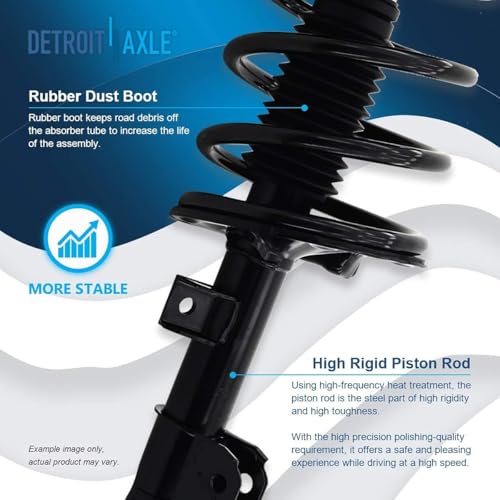 Image of Detroit Axle - 3.5L Front 8pc Suspension Kit for 02-06 Nissan Altima, Struts & Coil Spring Sway Bars Steering Knuckles & Wheel Bearing Hubs Rear Shock Absorber 2002 2003 2004 2005 2006 Replacement