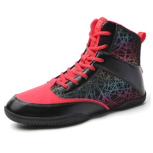 Image of Mens Boxing Shoes Lightweight High Top Wrestling Training Boots | boxing shoes for men Breathable boxing sneakers men wrestling shoe