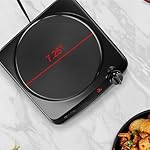 OVENTE Electric Countertop Single Burner, 1000W Cooktop with 7.25 Inch Cast Iron Hot Plate, 5 Level Temperature Control, Compact Cooking Stove and Easy to Clean Stainless Steel Base, Black BGS101B - Image 5
