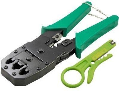 MVTECH 3 in 1 Modular Crimping Tool, RJ45, RJ11 CAT5e/CAT6 LAN Cutter with Cable Cutter (Green Color)