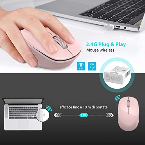 LeadsaiL Mouse Wireless, Silenzioso Mouse Senza