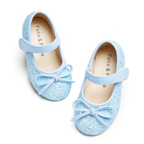 Image of Felix & Flora Toddler Flower Girl Dress Shoes - Girl Ballet Flats Party School Shoes Wedding