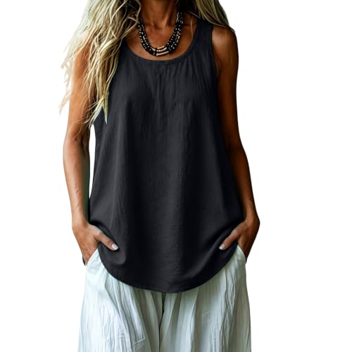 Flowy Tank Tops for Women Organic 100% Cotton Linen Plus