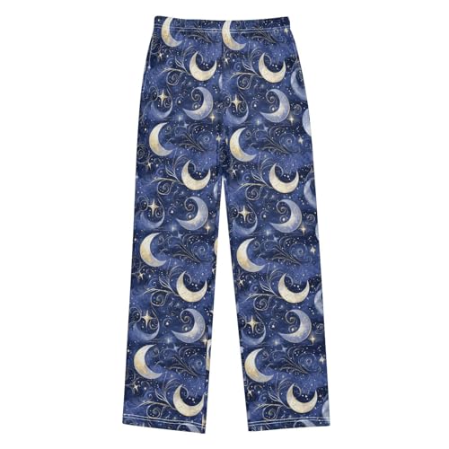 Pajama Pants Celestial Moons Stars Blue PJ Bottoms Sleepwear Lounge Sleep Pant with Pockets