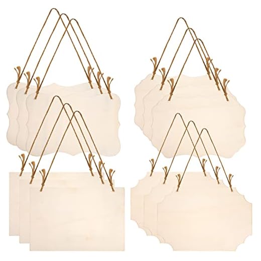 YiPHomn 12 Stück unlackiertes Holzschilder zum Aufhängen, Blanko Holzschild Schreiben für Heimdekoration Basteln Banner Brandmalerei Hochzeit Küche Café Bar DIY