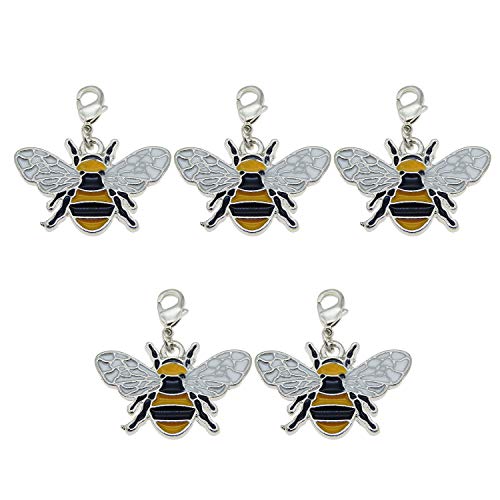 Breloques abeille argentée et émail aux finitions soignées Julie Wang