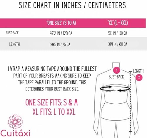 Cuitáxi Traditional Mexican apron for women with pockets beautiful flower embroidery - Mandiles para mujer mexicanos mandil