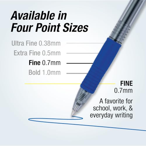 Image of PILOT G2 Premium Refillable & Retractable Rolling Ball Gel Pens, Fine Point, Blue Ink, 12 Count (31021)