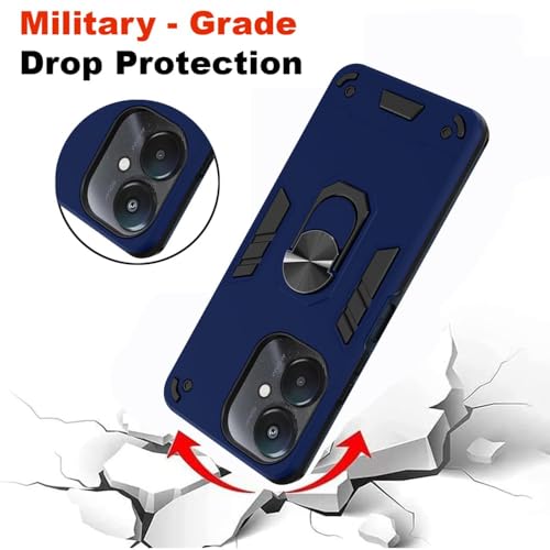 Image of AIBEX Armor Back Cover Compatible for Redmi 13C 5G| Rugged Shockproof Case with Ring Holder & Kickstand | Military-Grade Protection | Magnetic Car Mount Compatible