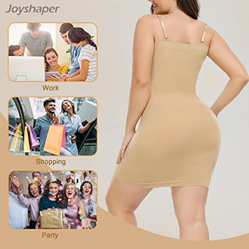 Joyshaper Strapless Dress Slips For Women Shapewear Camisole Body Shaper Tummy Control Slip Seamless Full Cami (Beige, Large) #TOP4