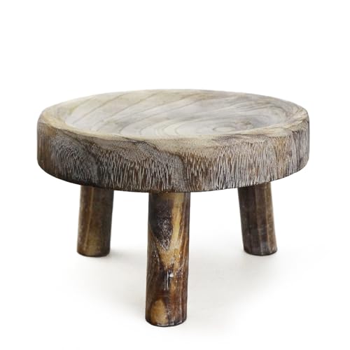 木製植物スタンド、植木鉢プレゼンテーションスツール |パティオ、アパート、バルコニー、リビングルーム、庭用の無垢材製の多機能フラワークレードル 軽量木製プラントスタンド耐候性装飾装飾省スペ