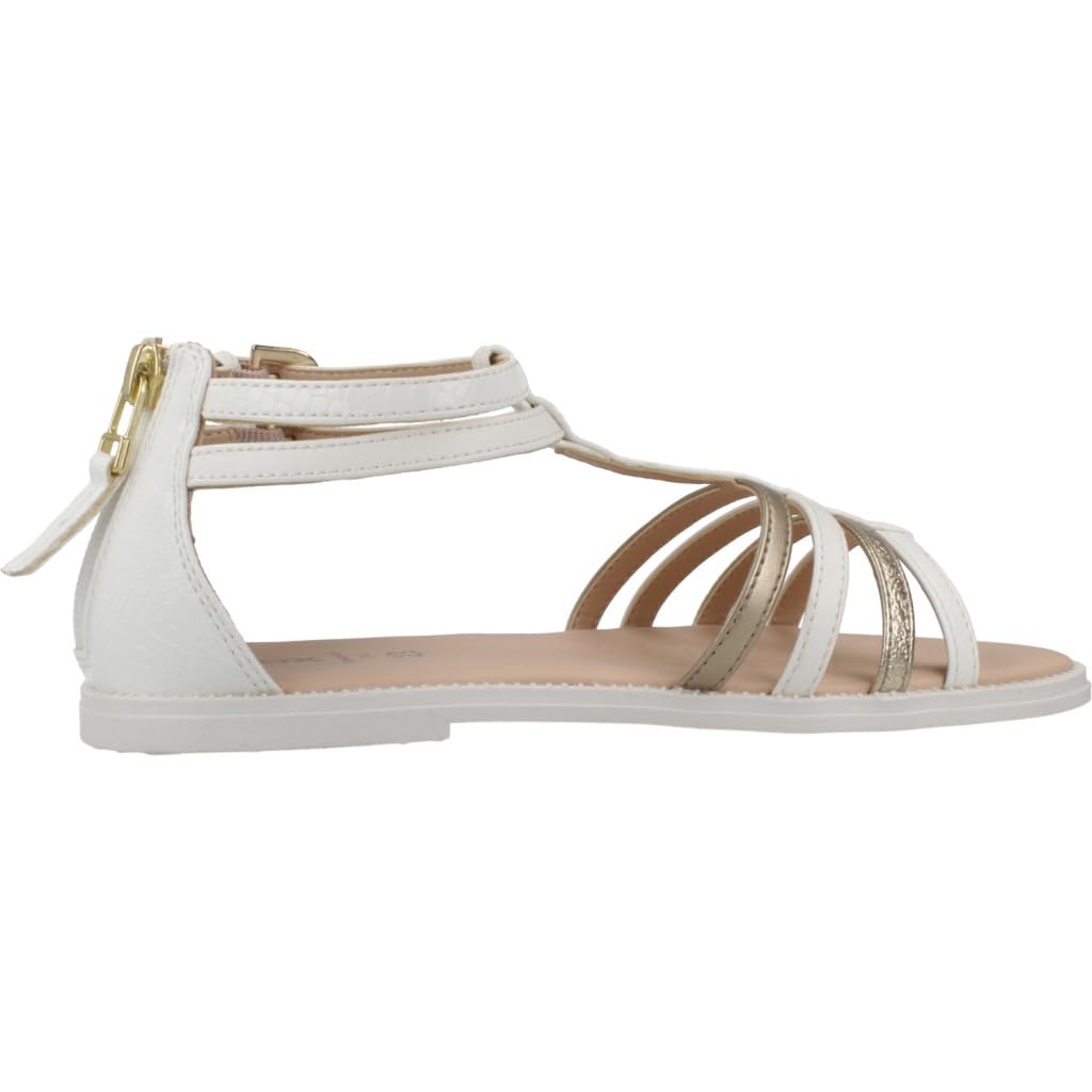 Geox J Sandal Karly Girl, White/Platinum, 34 EU, Biała platyna, 34 EU