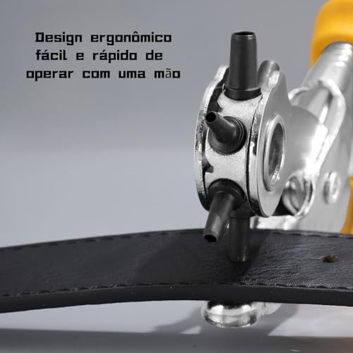 Alicate Vazador Furador 6 Furos Cinto Couro Chinelo Ajustável Cabo Emborrachado 9 Polegadas Profissi