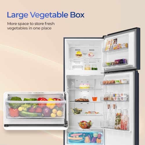 Image of Haier 328 L 2 Star Frost Free Triple Inverter Double Door Refrigerator with Digital Touch Display & Spacious Fresh Zone (HEF-332GBLA-P, GE Black, 10 In 1 Convertible Modes, 2026 Model)