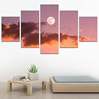 SIGNWIN 5 Panel Canvas Wall Art Astronomy & Space Contemporary Cosmic Dramatic Green Group Photography Realism Ultra for Home Decorations Ready to Hang - 60