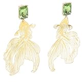 ORFOFE 風手彫り魚モチーフイヤリング レディースアレルギー対応製 女性友達への贈り物にな