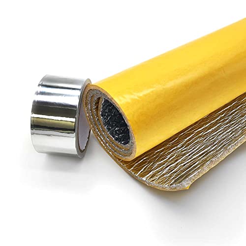Aislante Térmico Reflexivo AUTOADHESIVO (5m x 1,2m) + Cinta de Aluminio (10m) - fabricado en aluminio 100% - para aislamiento de viviendas, caravanas, furgonetas, radiadores. Antihumedades Cover