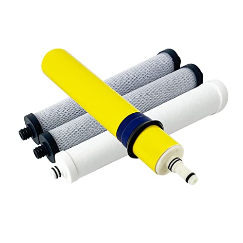 Juego de filtros de repuesto con membrana 33001056 75 GPD compatible con sistema de ósmosis inversa Hydrotech