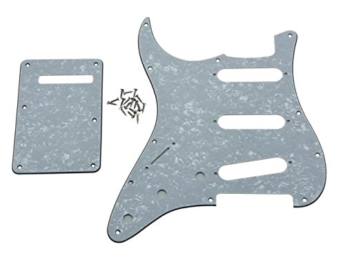Pickguard Strat SSS gaucher Kaish blanc perle 3 plis USA