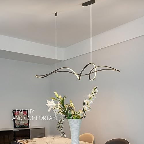 Lampe suspendue en spirale LED variable 120cm lustre aluminium noir