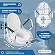 Mobiclinic®, Toilettensitzerhöhung, 17cm, Mit klappbaren, Gepolsterten armlehnen und Deckel, Passend für ovale toiletten, Ergonomisch, Leicht, Sicher, Europäische Marke, Modell guadiana